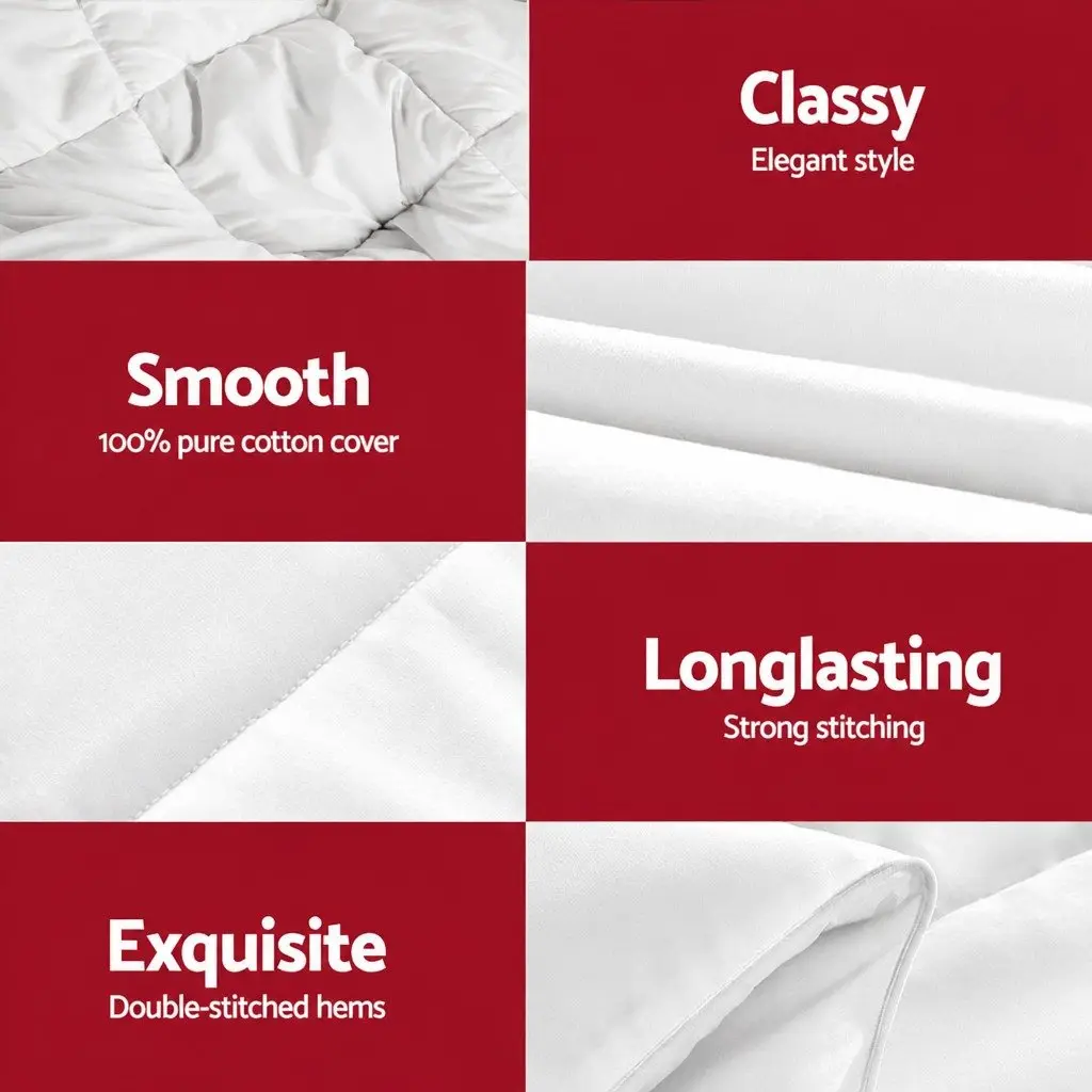 Goose Down Feather Quilt Single 800GSM Winter Duvet White