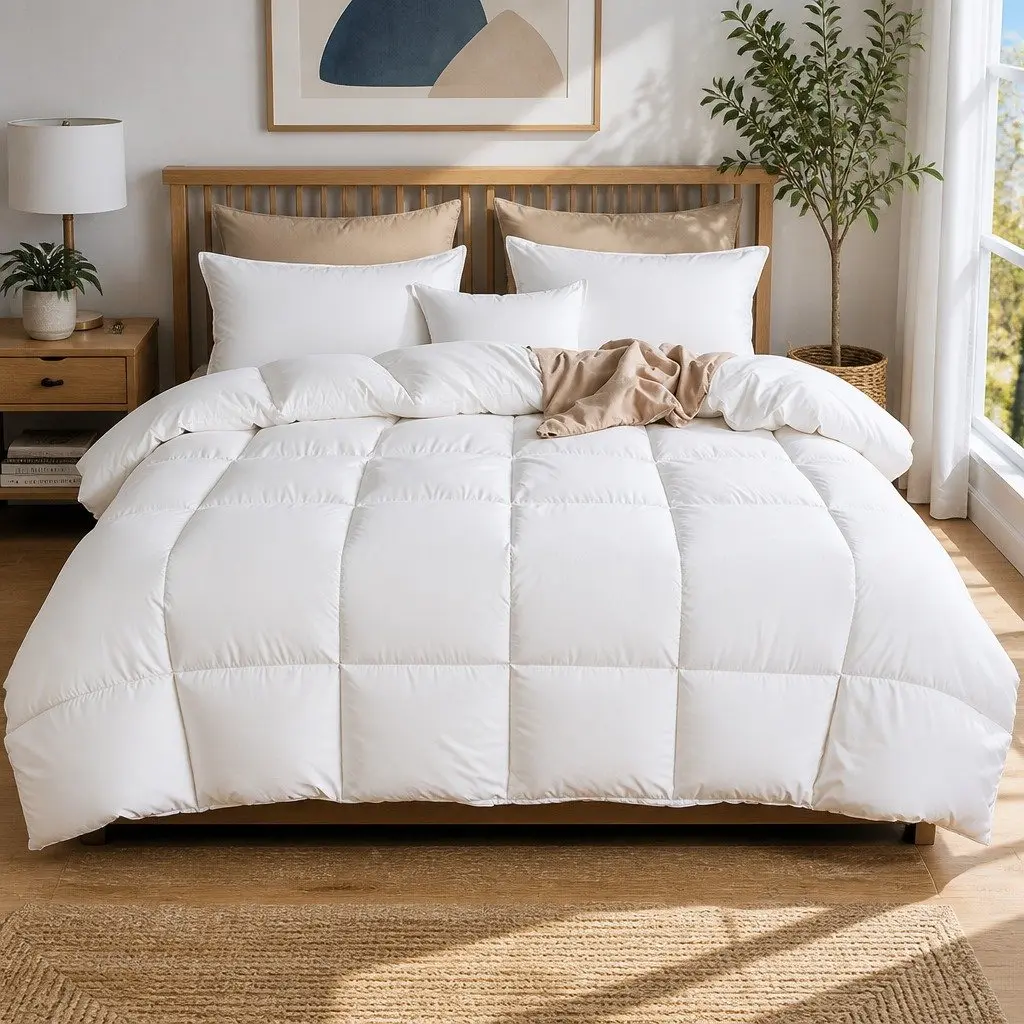 Goose Down Feather Quilt Single 800GSM Winter Duvet White