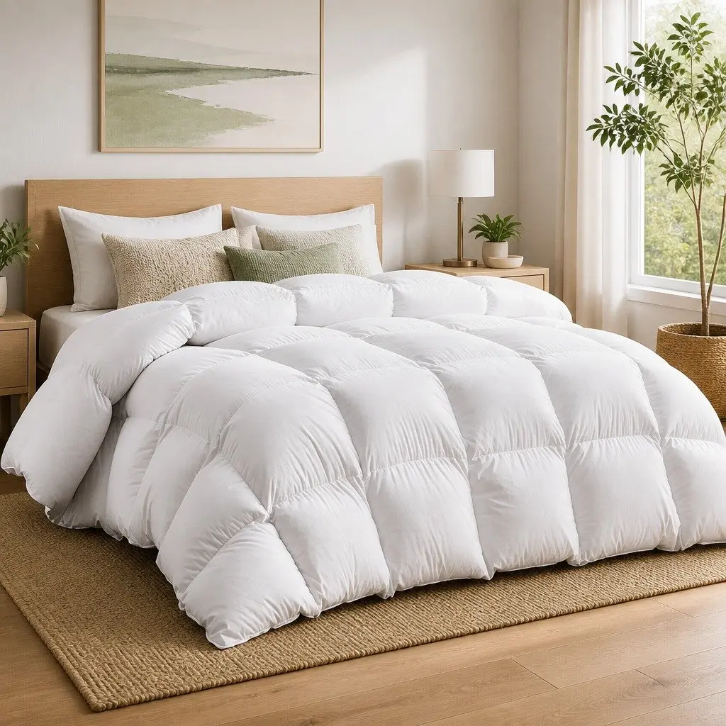 Queen Goose Feather Down Quilt for Warmth and Comfort