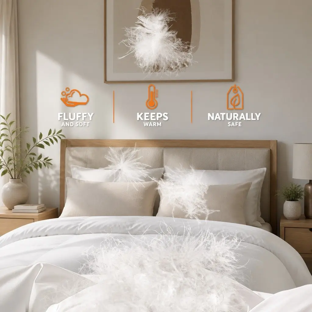 Queen Goose Feather Down Quilt Winter Bedding 500GSM White Baffle Box 210 x 210cm