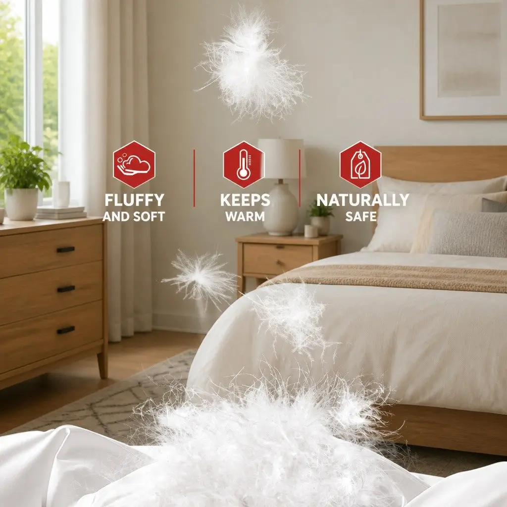 Goose Down Feather Quilt Winter Warmth Super King 500GSM White Baffle Box Construction