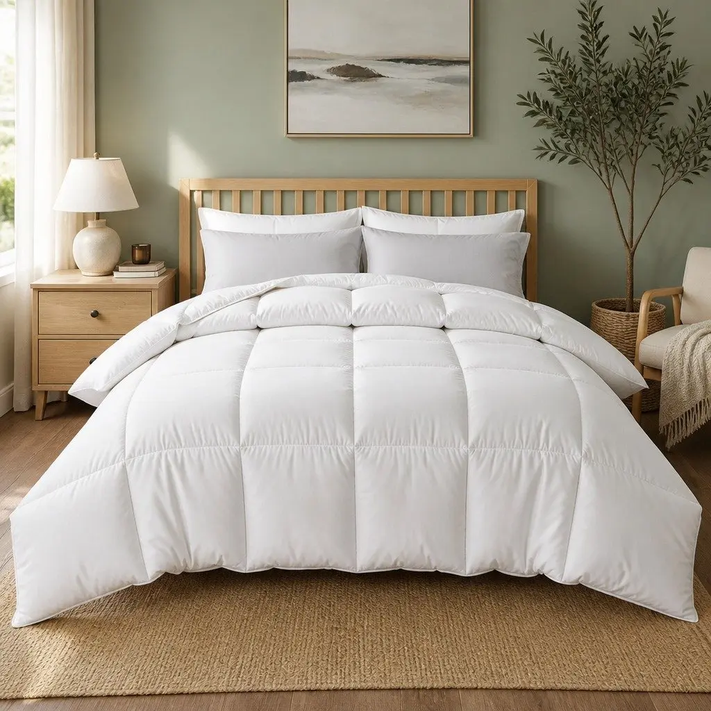 King Size Microfiber Quilt 400GSM All Season Duvet Comforter Baffle Box