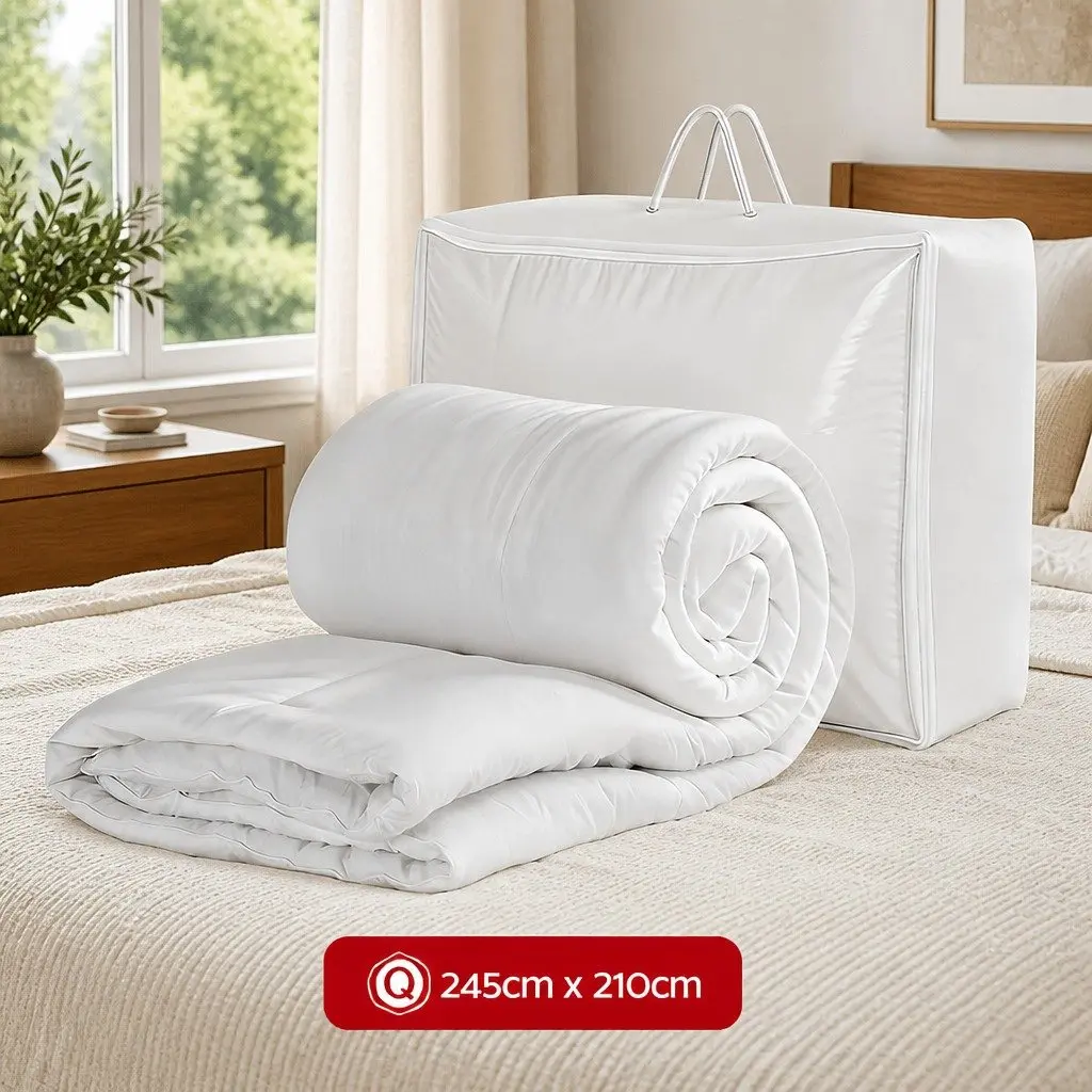 King Size Quilt All Season Microfiber 400GSM White Baffle Box