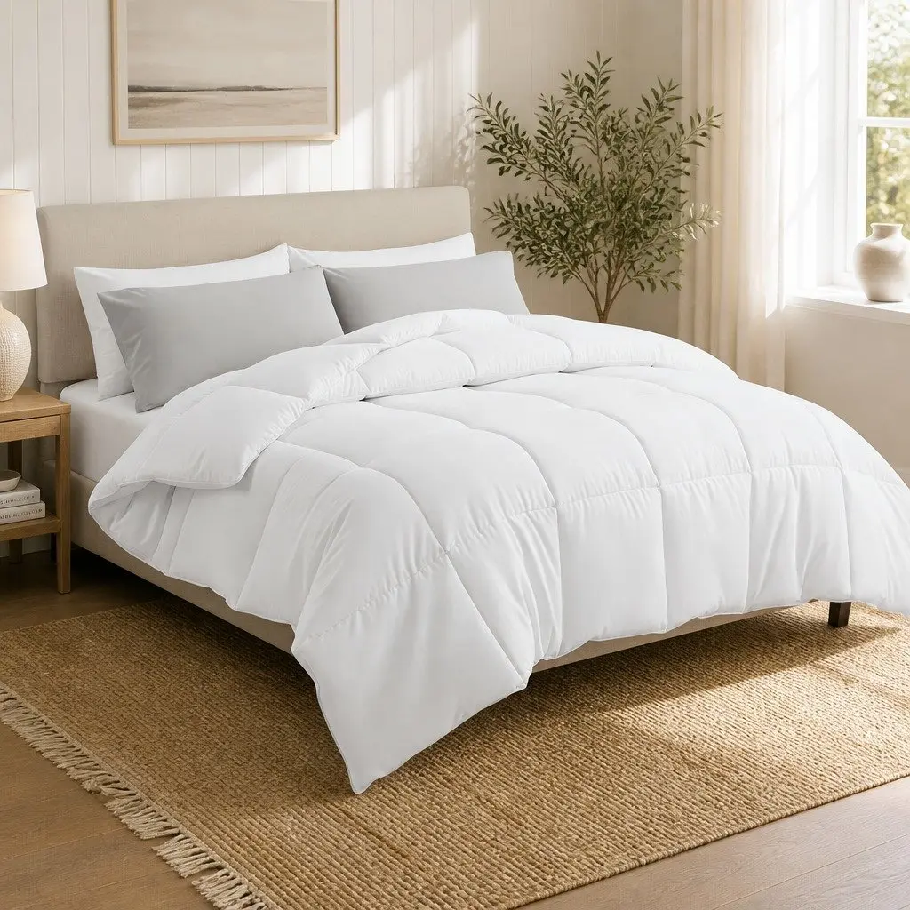 King Size Quilt All Season Microfiber 400GSM White Baffle Box