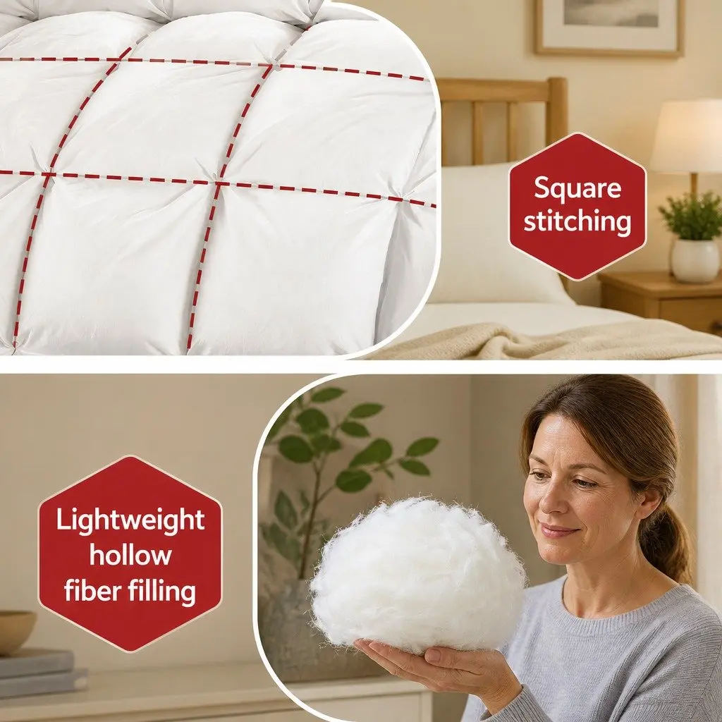 King Size Quilt All Season Microfiber 400GSM White Baffle Box