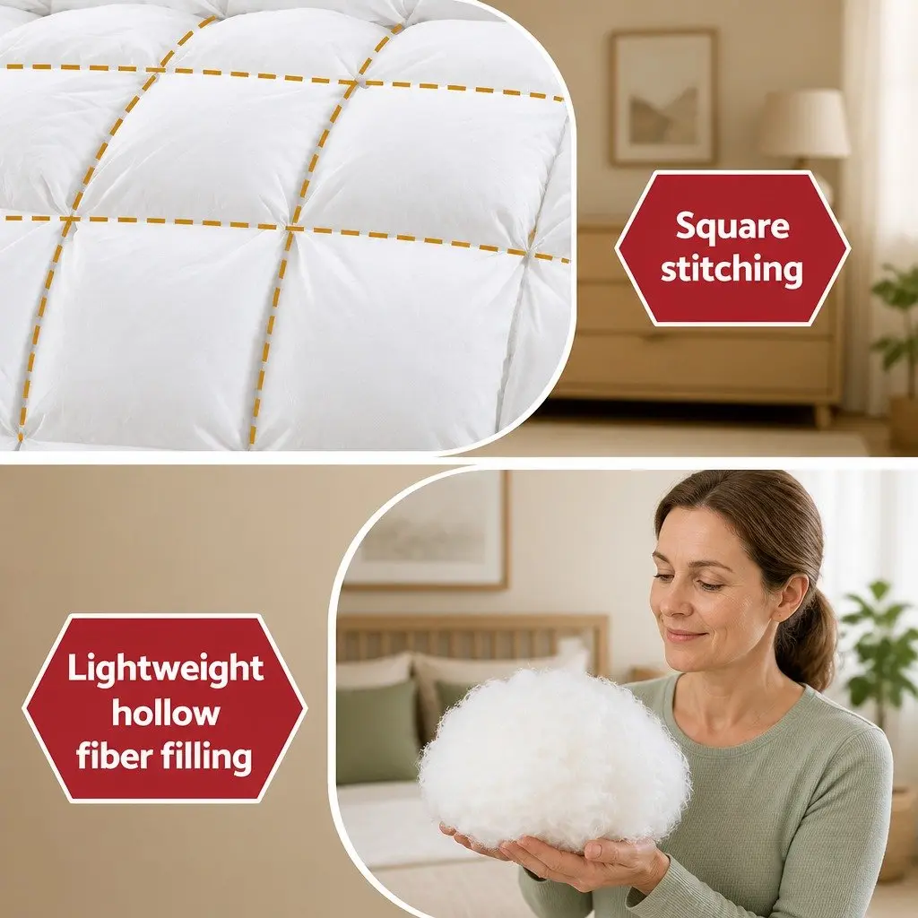 Super King Microfibre Quilt All Season Duvet 400GSM Baffle Box White