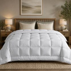 Wool Quilt Super King 500GSM Winter Doona White Baffle Box Construction Bedding