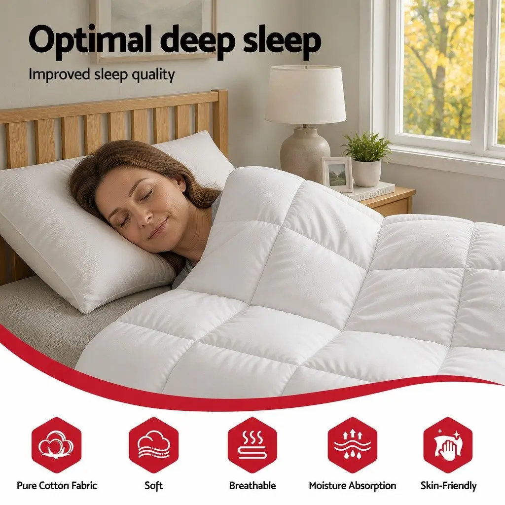 Wool Quilt Winter Super King 500GSM White Baffle Box Construction