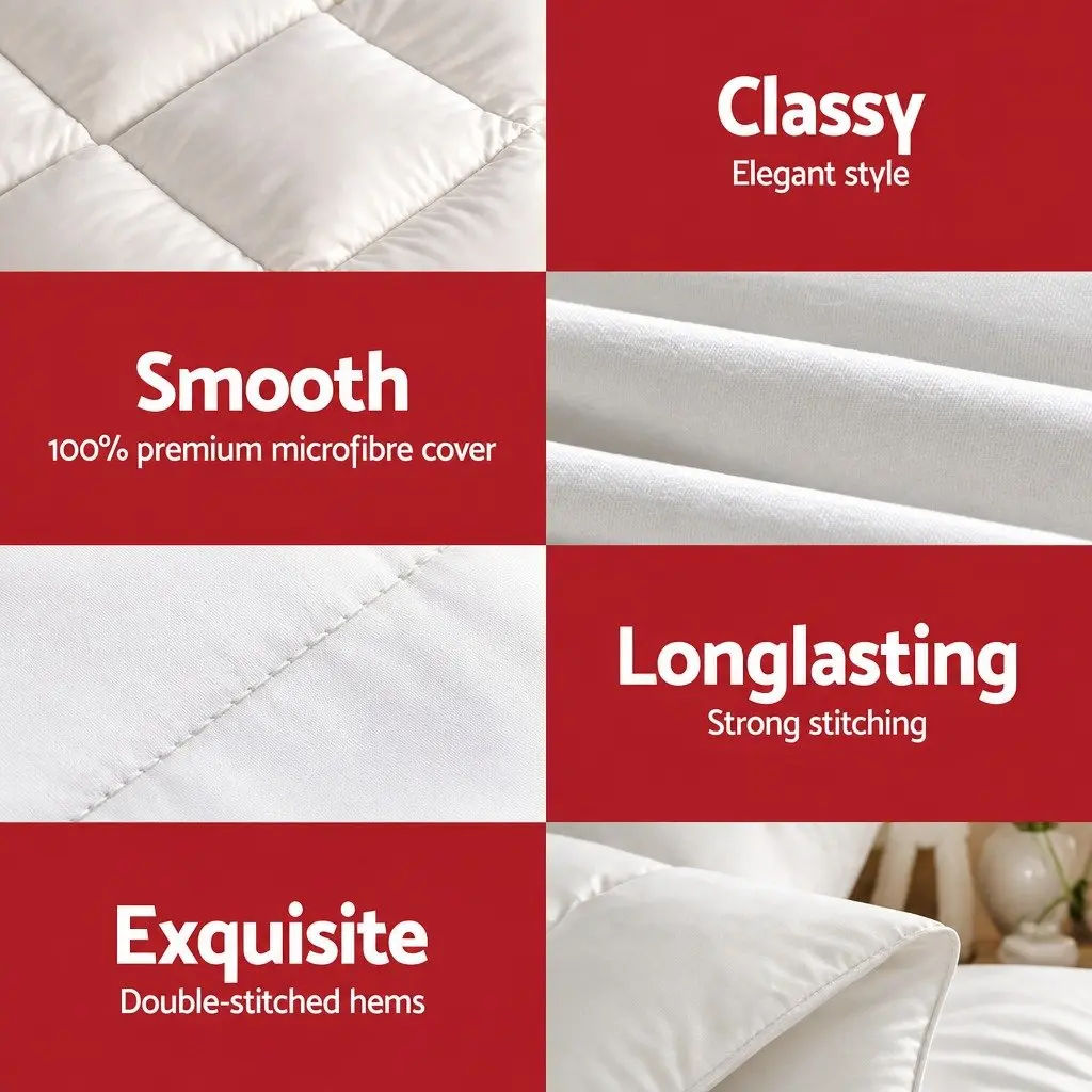 Wool Quilt Winter Super King 500GSM White Baffle Box Construction