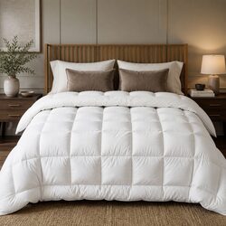 Wool Quilt 800GSM Double Winter Doona Baffle Box Construction Pure Cotton Cover