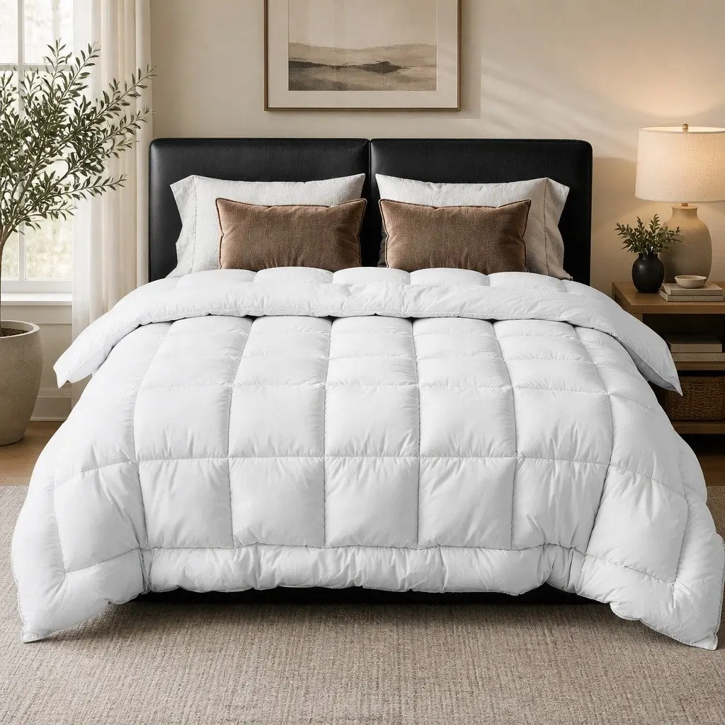 Wool Quilt Queen 800GSM Winter Doona Baffle Box Construction Extra Thick Bedding