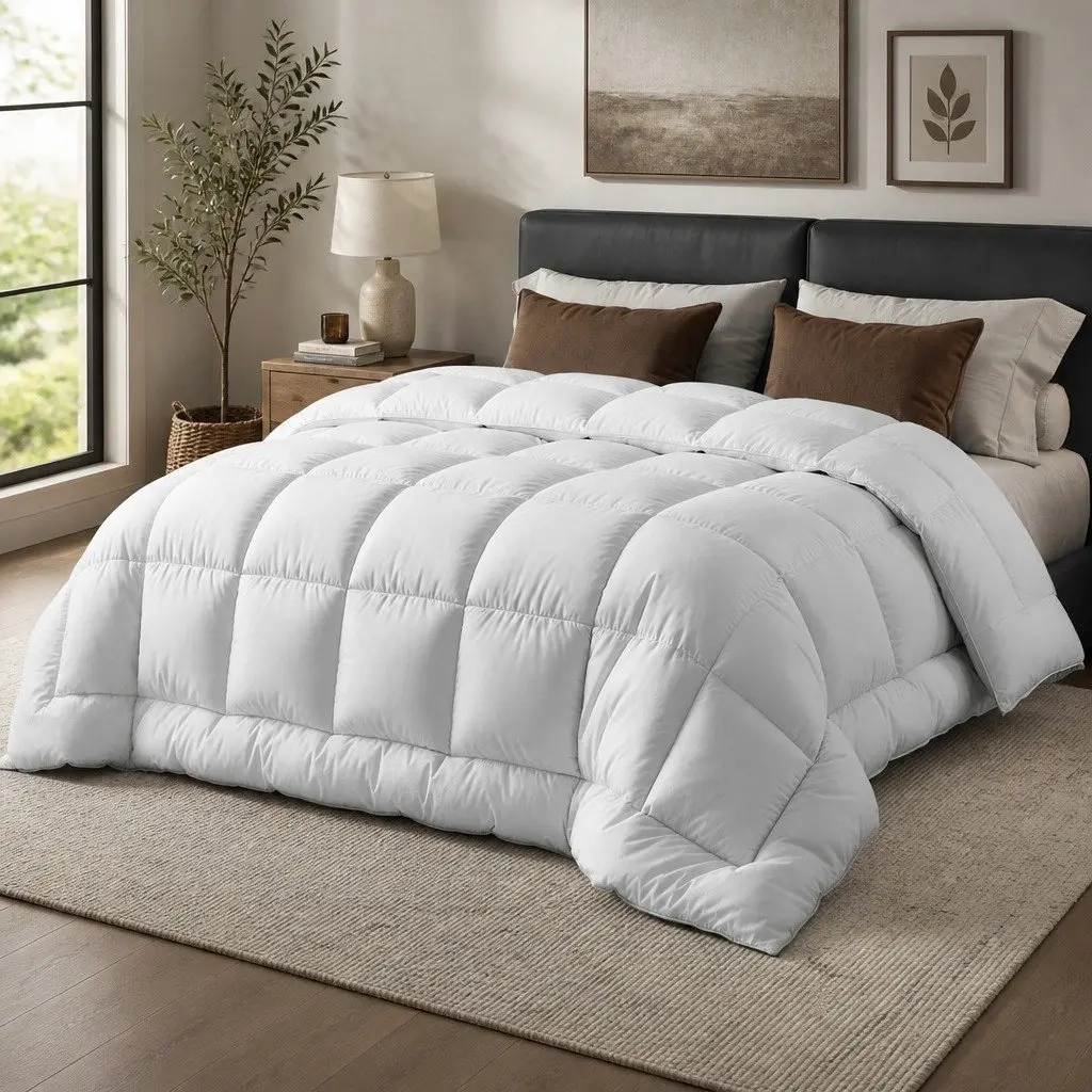 Wool Quilt Queen 800GSM Winter Doona Baffle Box Construction Extra Thick Bedding