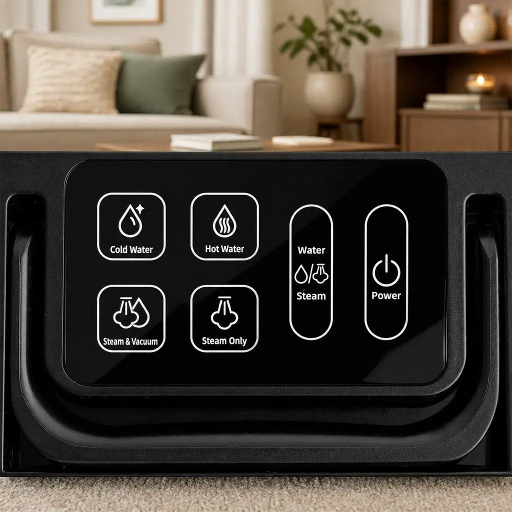 Carpet Cleaner Spot Cleaning Machine 12kPa Suction Hot Water Black and White