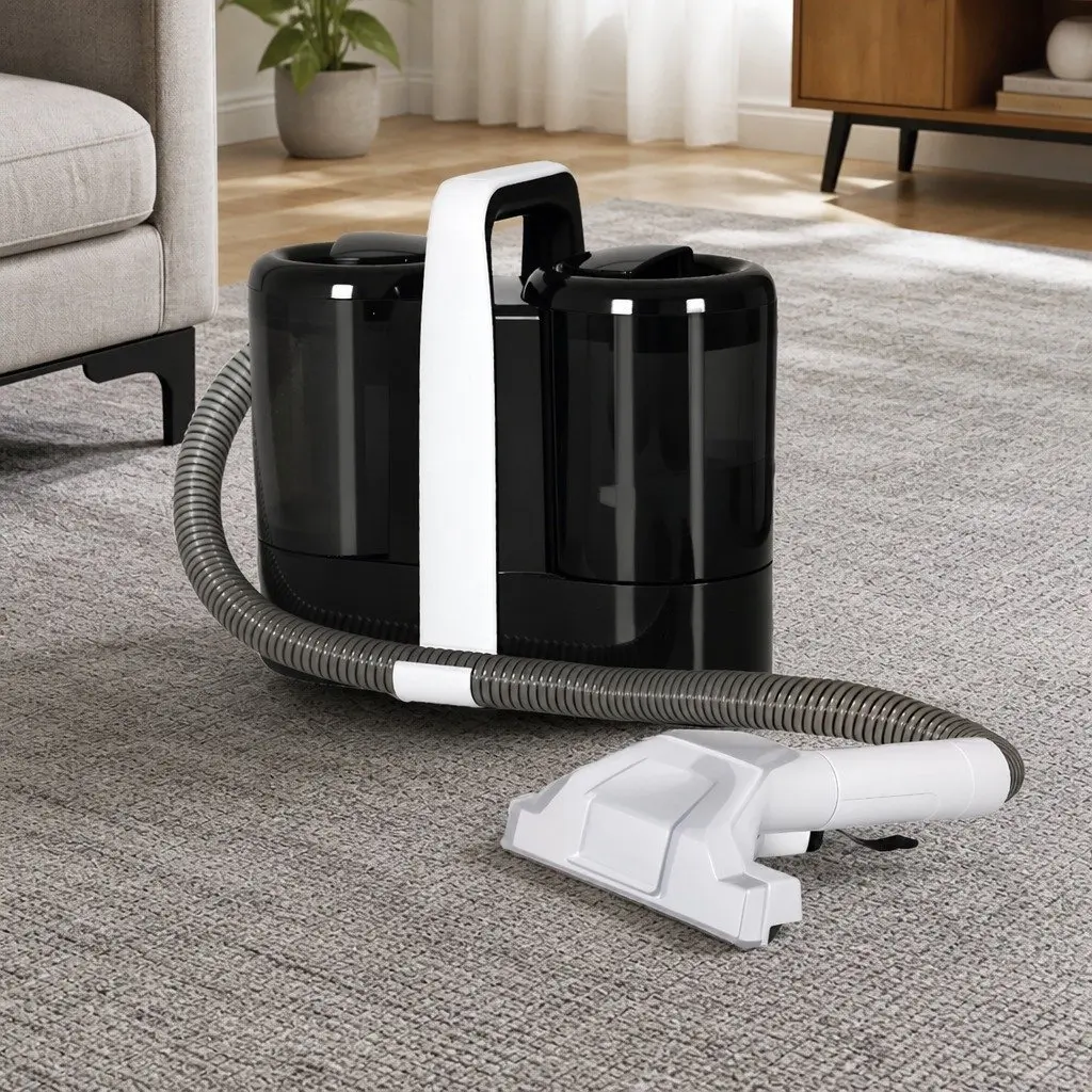Carpet Upholstery Spot Cleaner Portable 11KPa 450W Black and White