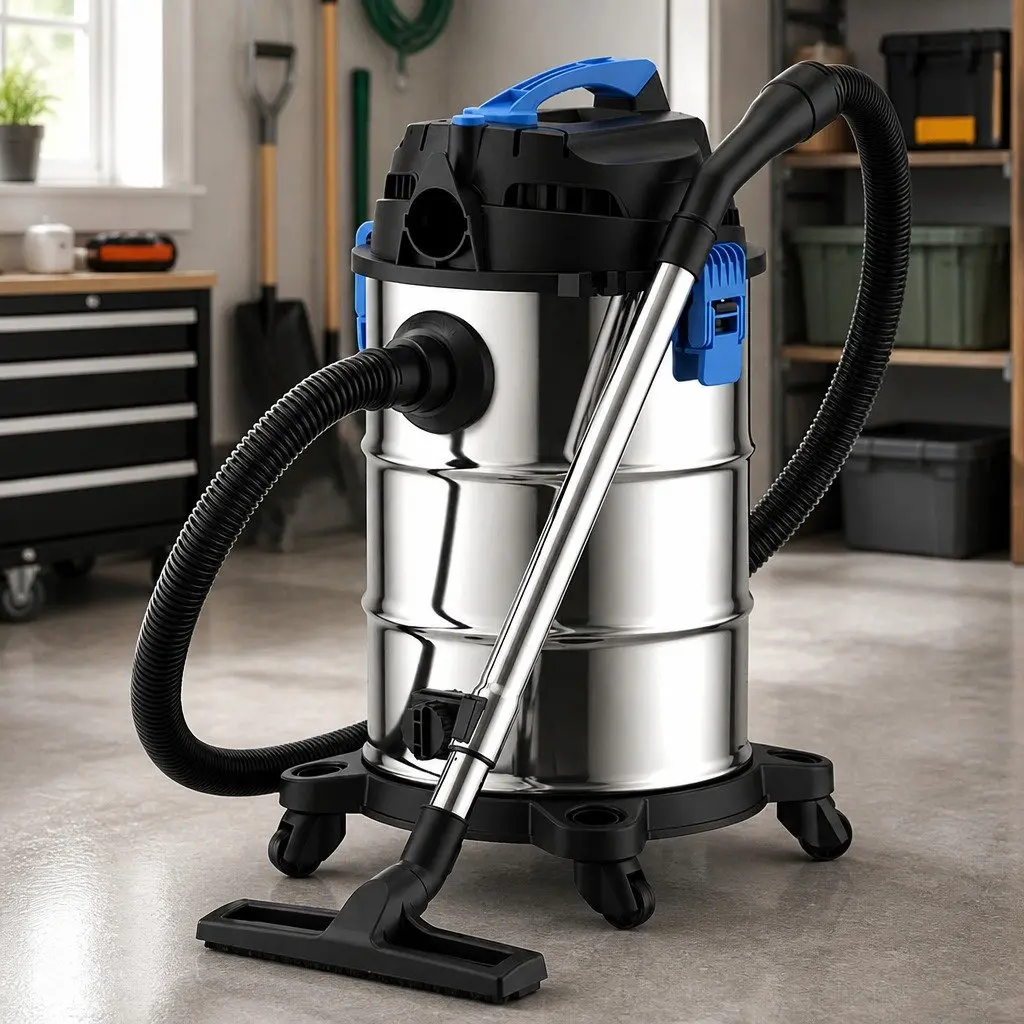 Wet Dry Vacuum Cleaner 30L 1400W Motor Blower for Home Garage Workshop Silver Black Blue