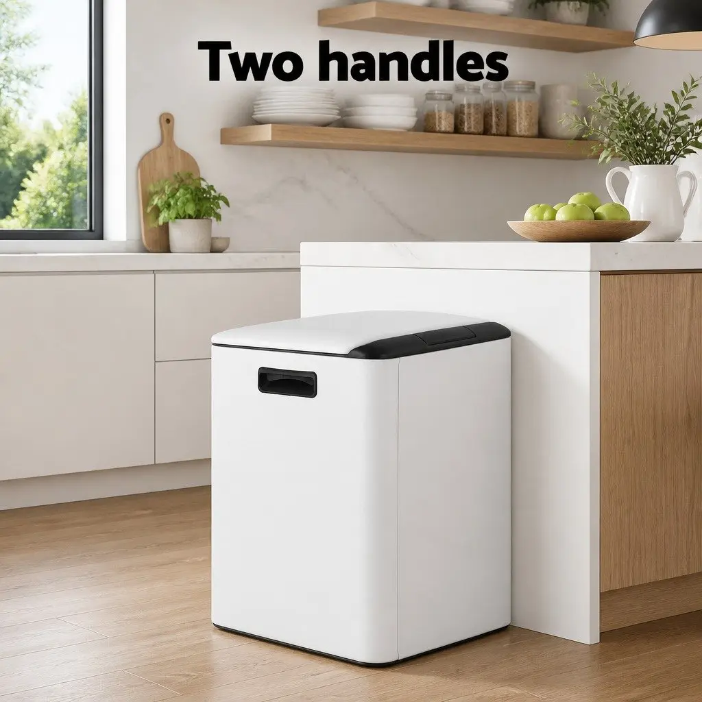 Pedal Bins Dual Compartment Waste Recycling Bin 40L Yellow