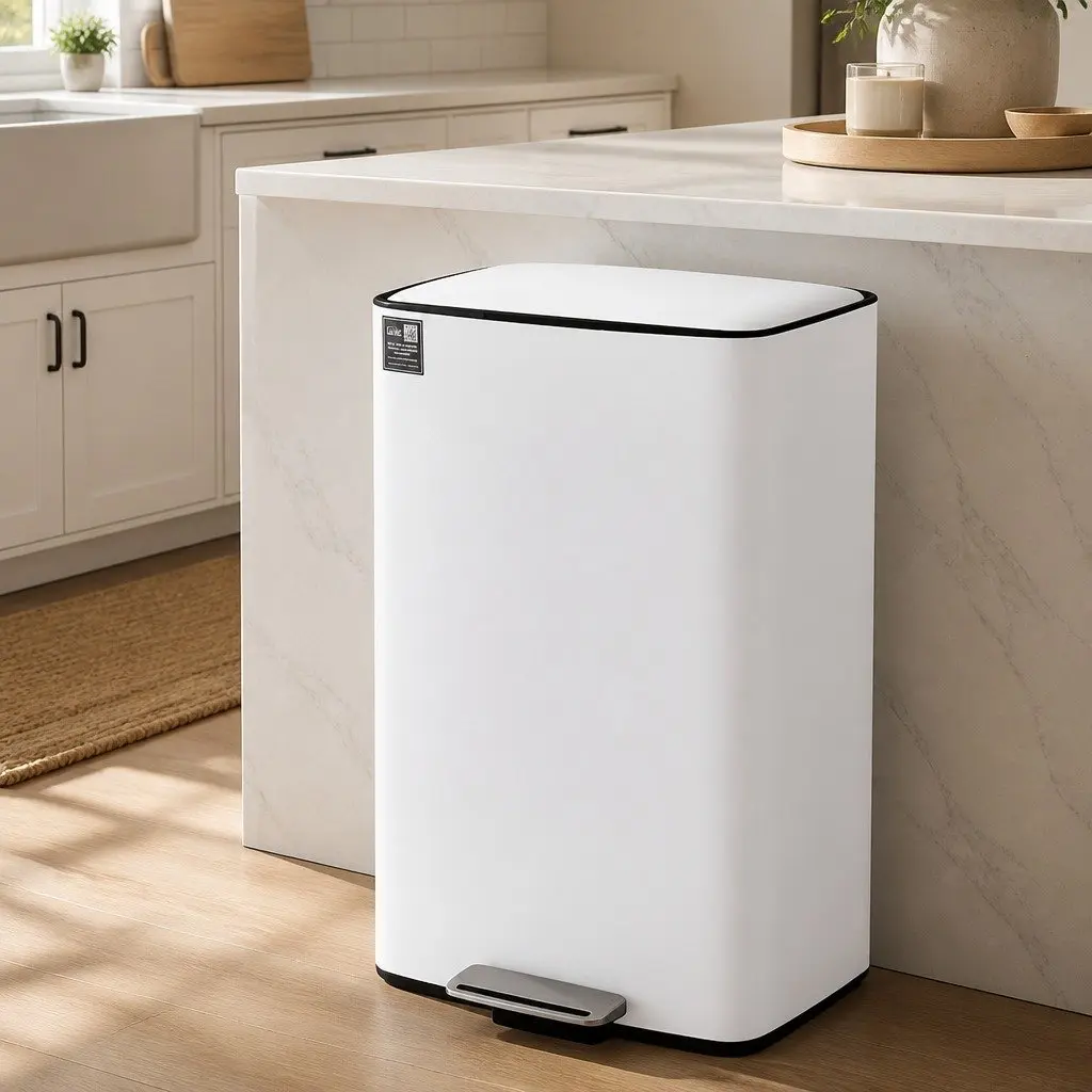 Pedal Bins 40L Rubbish Waste Kitchen Trash Can Hands-Free Soft-Closing Dustbin