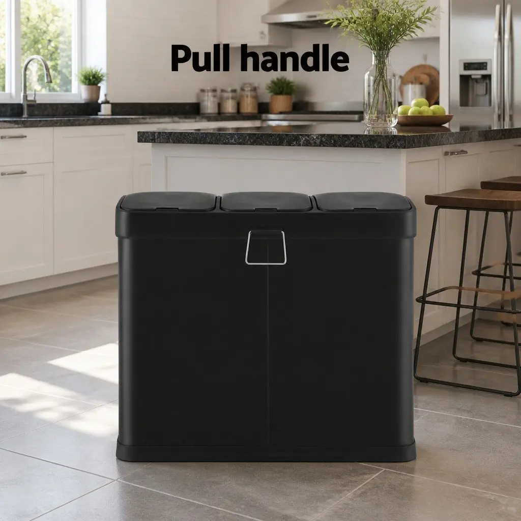 45L Triple Compartment Pedal Bin