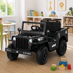 Electric Kids Ride-On Jeep in Black - Safe and Fun