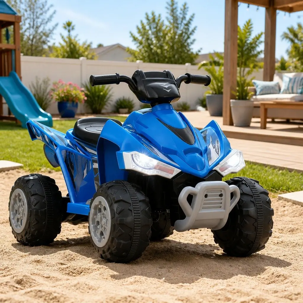 Kids Ride On Car Electric ATV Quad Motorbike Toy Outdoor Blue 3 Years