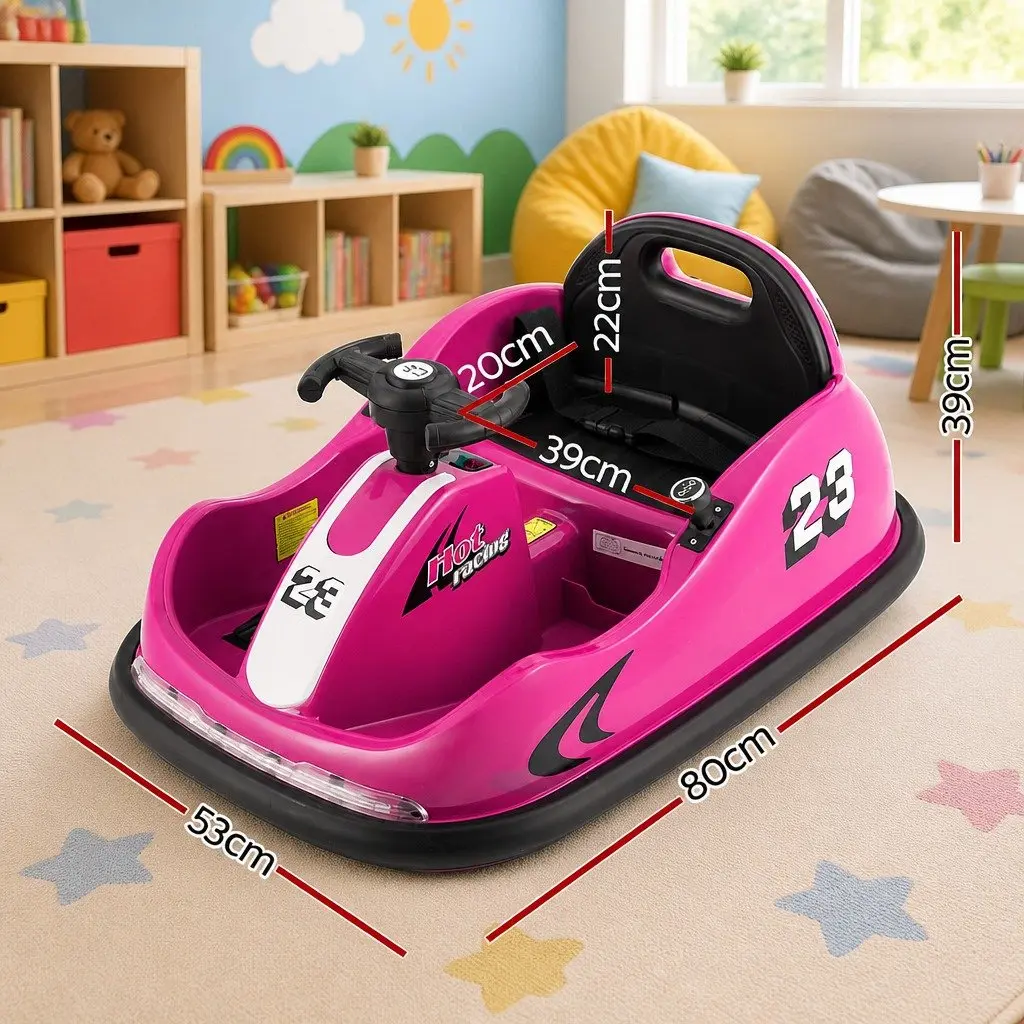 Kids Ride On Bumper Car Electric Toy Remote Control Steering Wheel Pink