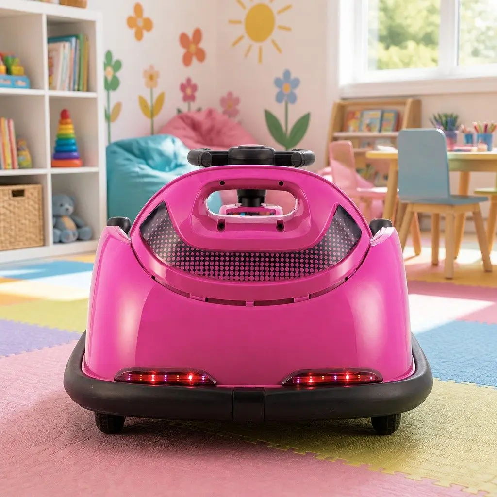 Kids Ride On Bumper Car Electric Toy Remote Control Steering Wheel Pink