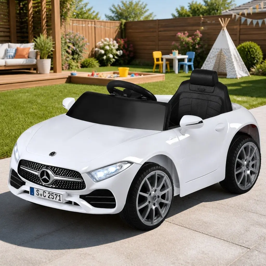 Kids Ride On Car Electric White Music Remote Control 3 Years