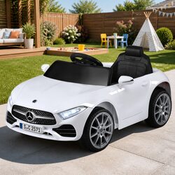 Kids Electric Ride On Car in White: Safe & Durable