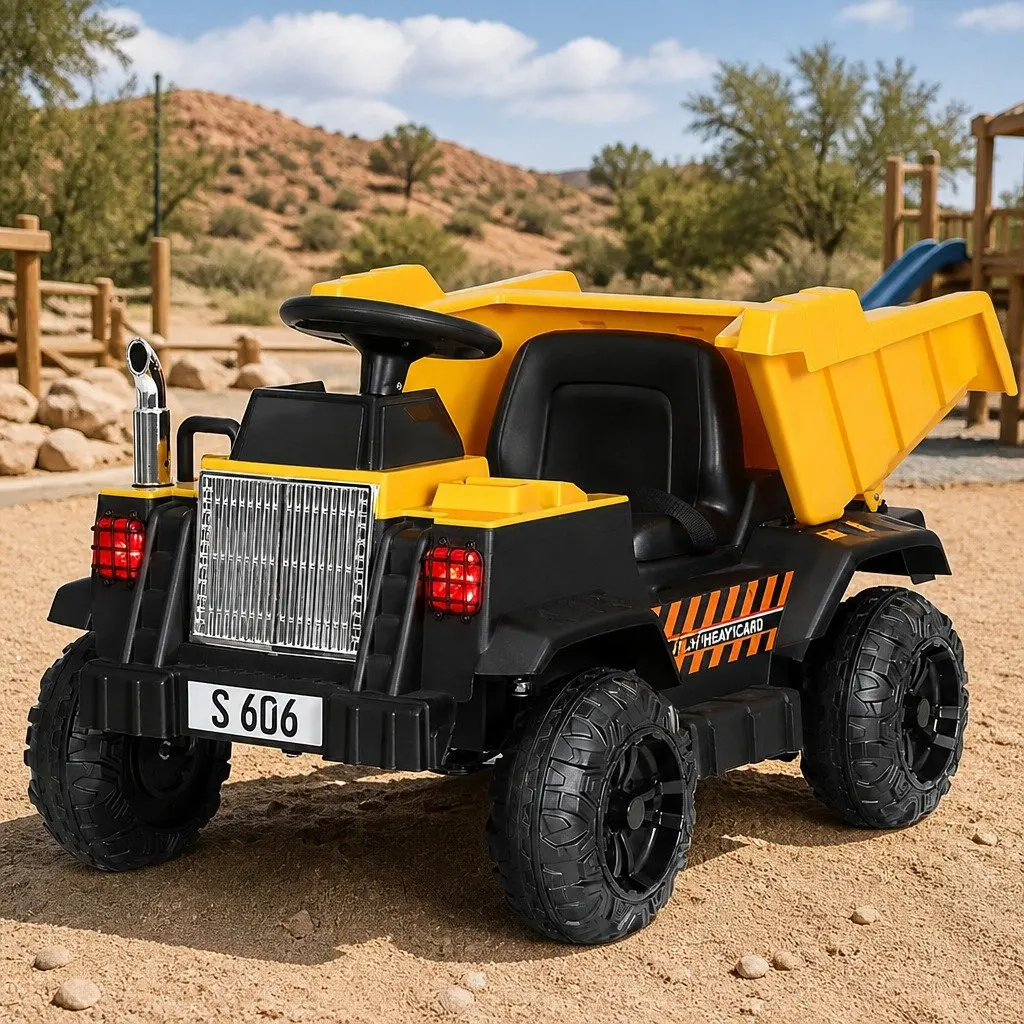 Kids Electric Ride On Dumptruck Toy 12V Yellow Black