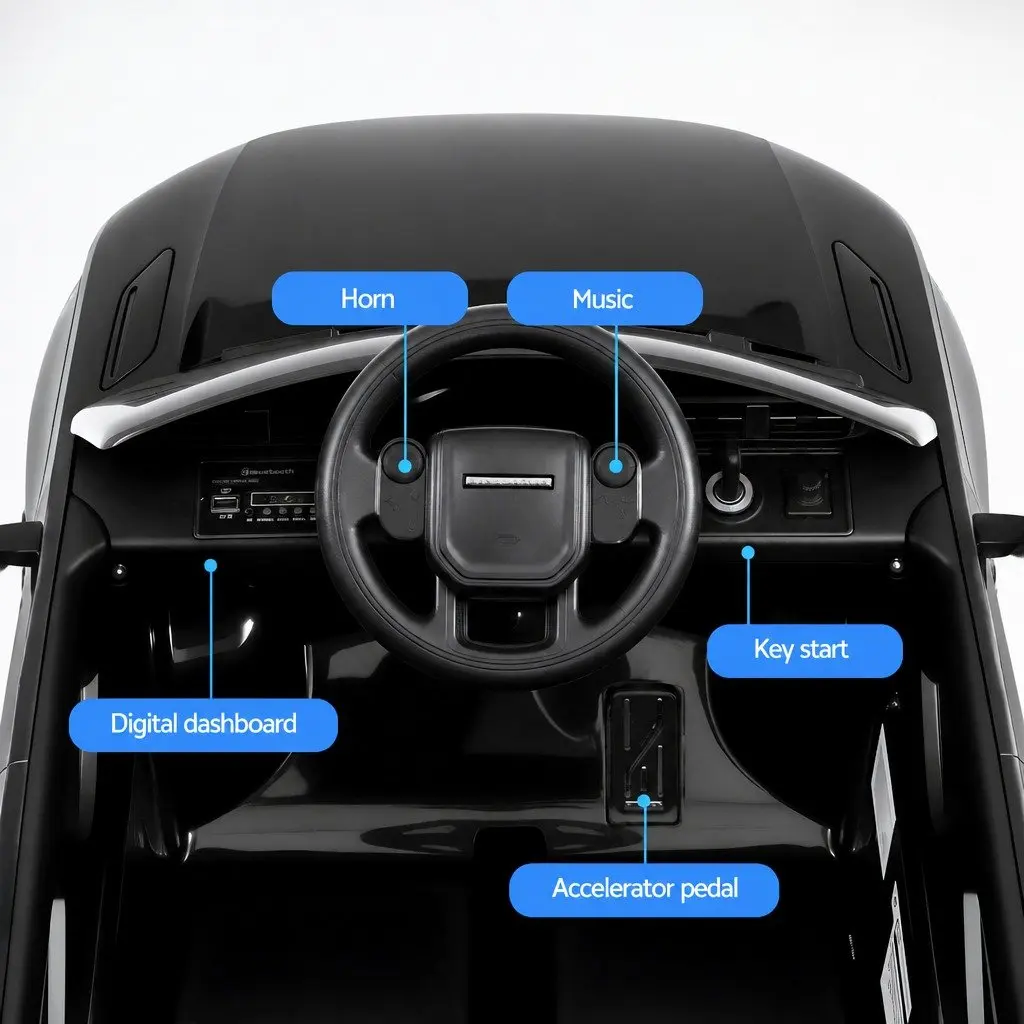 Ride On Car Electric Toy 12V Battery Powered Remote Control Black