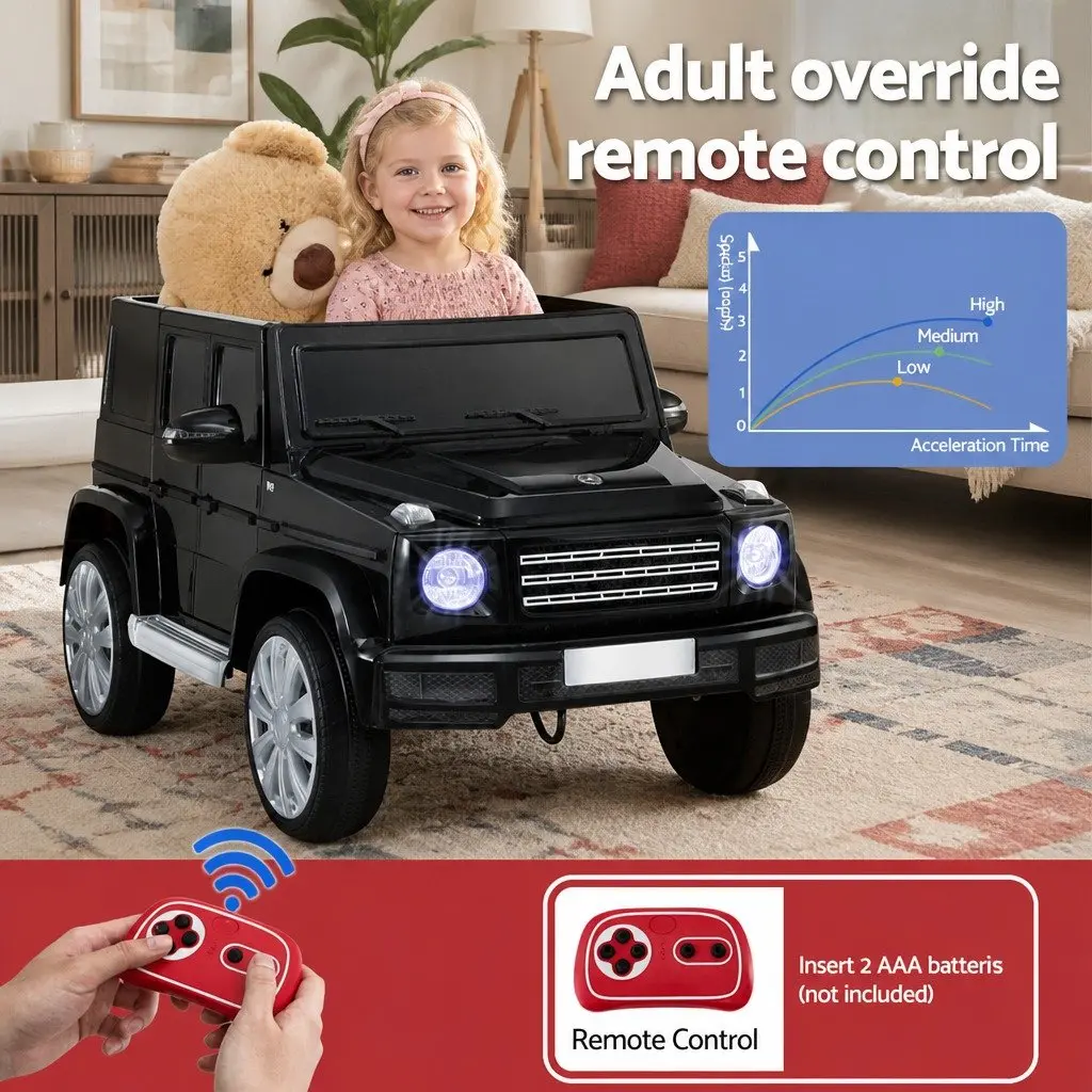 Ride On Car Electric Toy for Kids 12V Remote Control Black