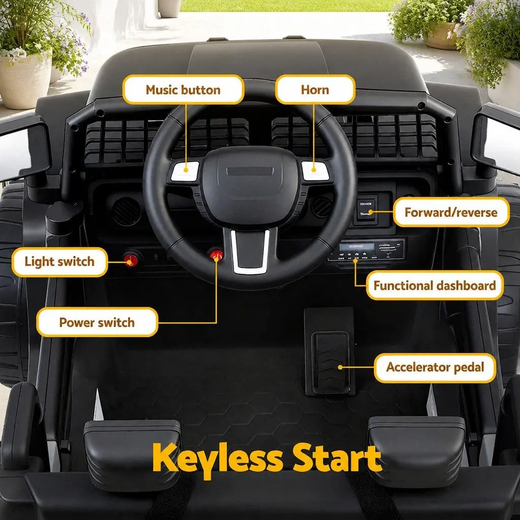 Kids Ride On Car Electric Jeep 12V Remote Control Black