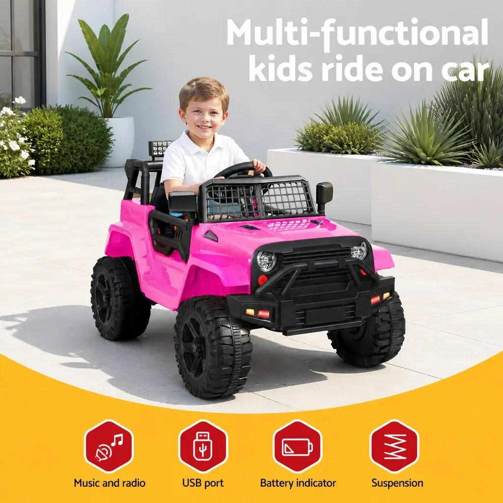 Ride On Car Electric Jeep 12V Remote Control Pink