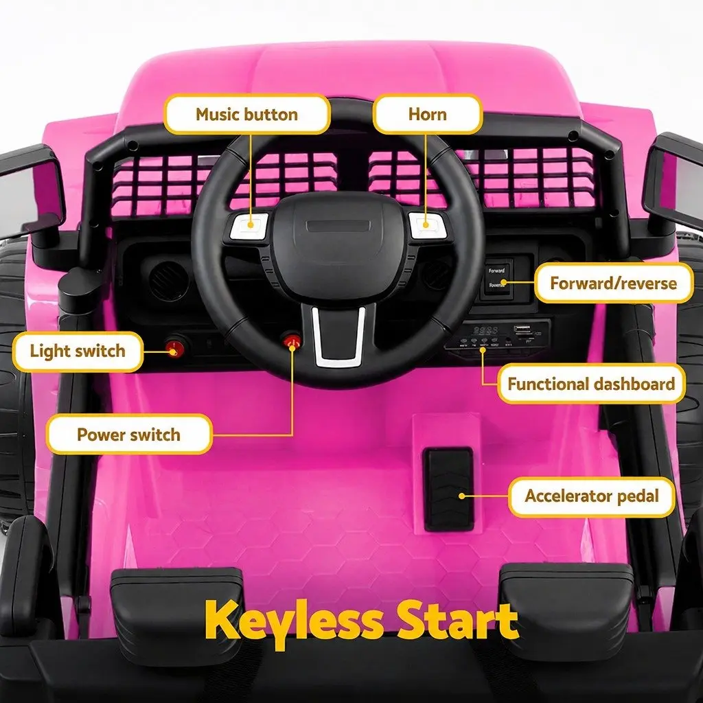 Ride On Car Electric Jeep 12V Remote Control Pink