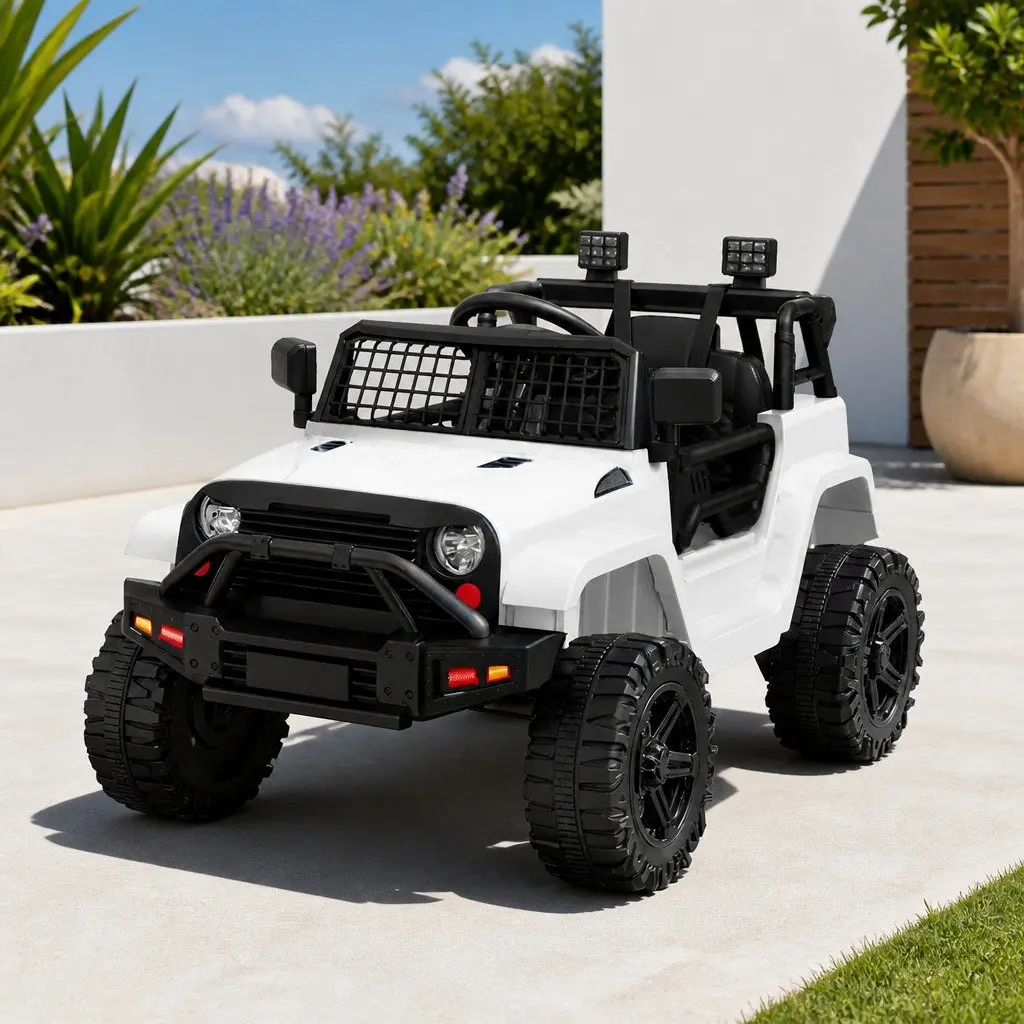 Ride On Car Kids Electric Jeep 12V Battery Operated Remote Control White