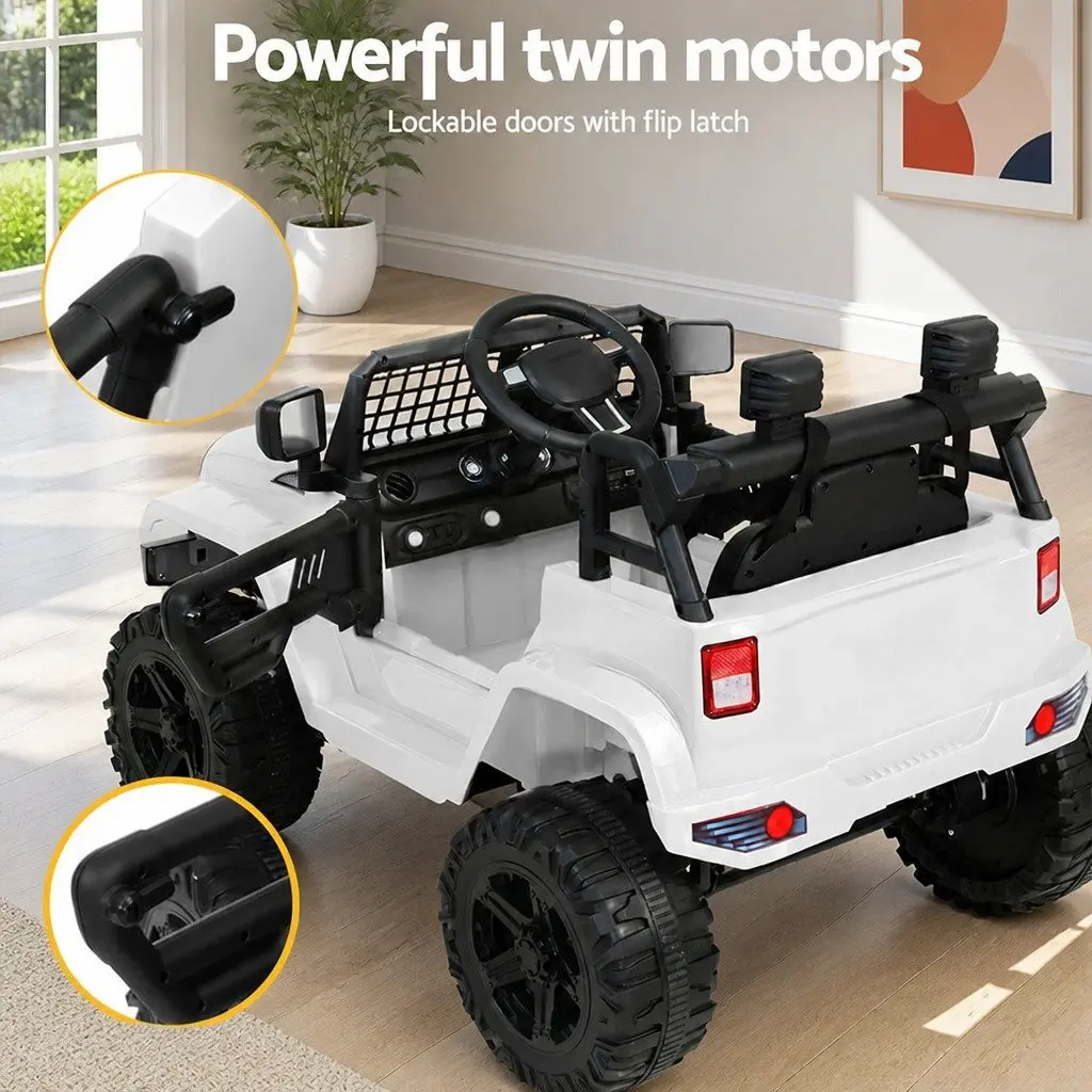 Ride On Car Kids Electric Jeep 12V Battery Operated Remote Control White