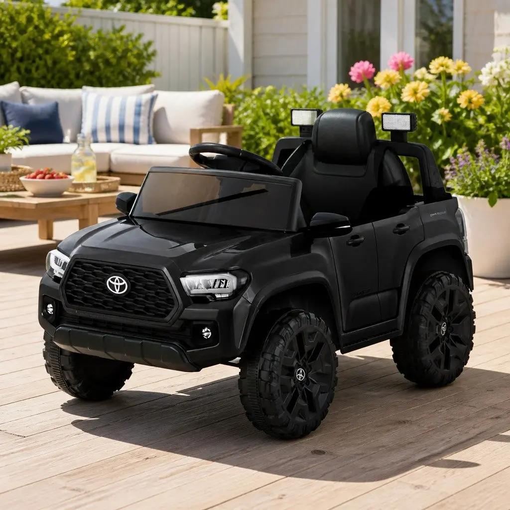 Kids Electric Ride On Car 12V Black Remote Control Vehicle Tacoma Jeep