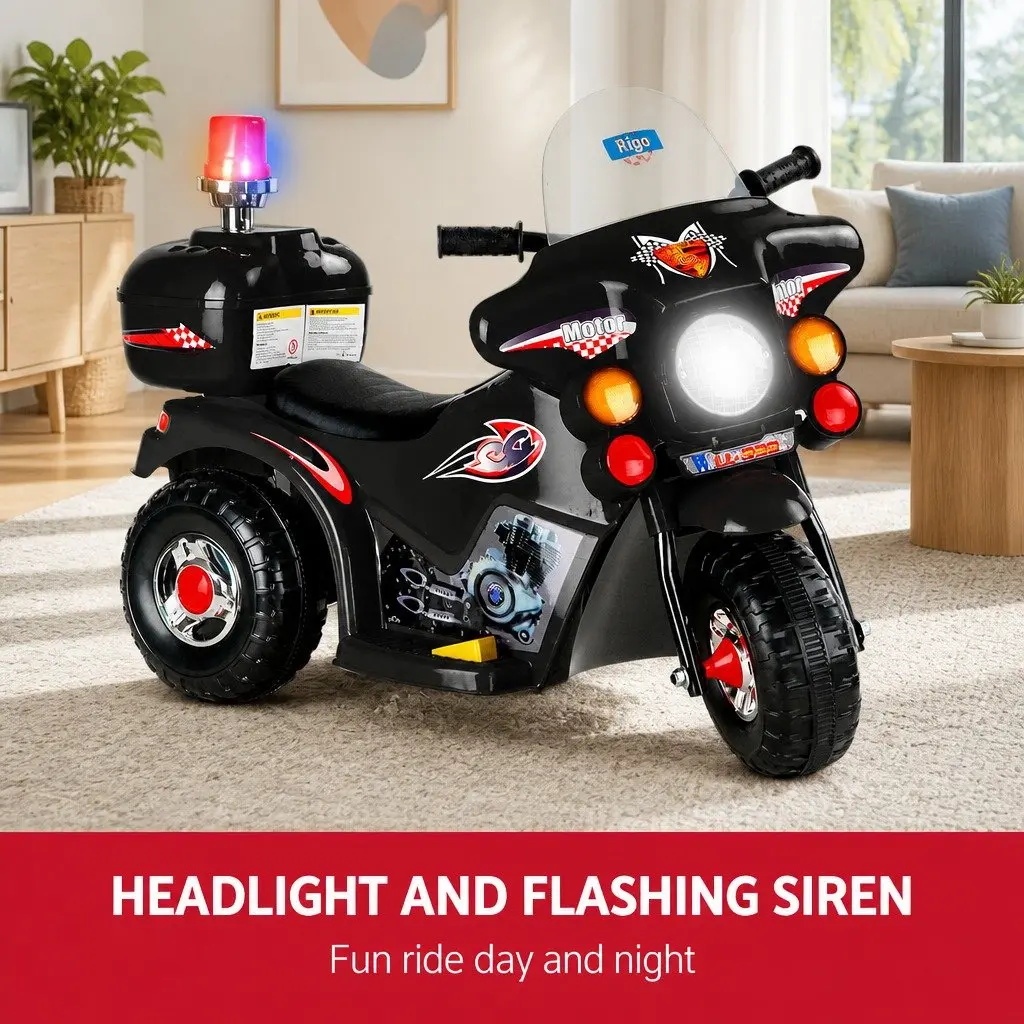 Kids Electric Ride On Motorcycle 6V Battery Motorbike Toy Black