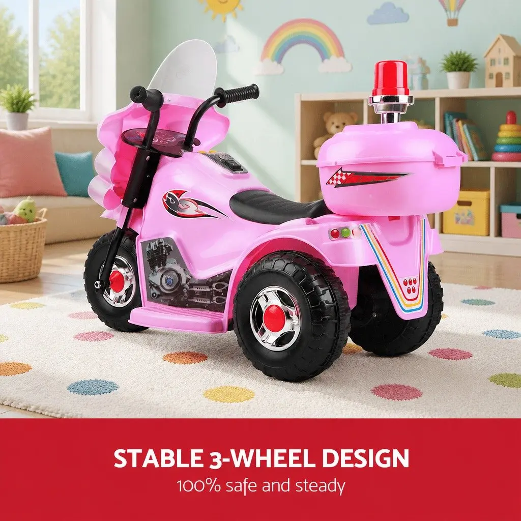 Kids Electric Ride On Motorcycle 6V Battery Pink Age 3+