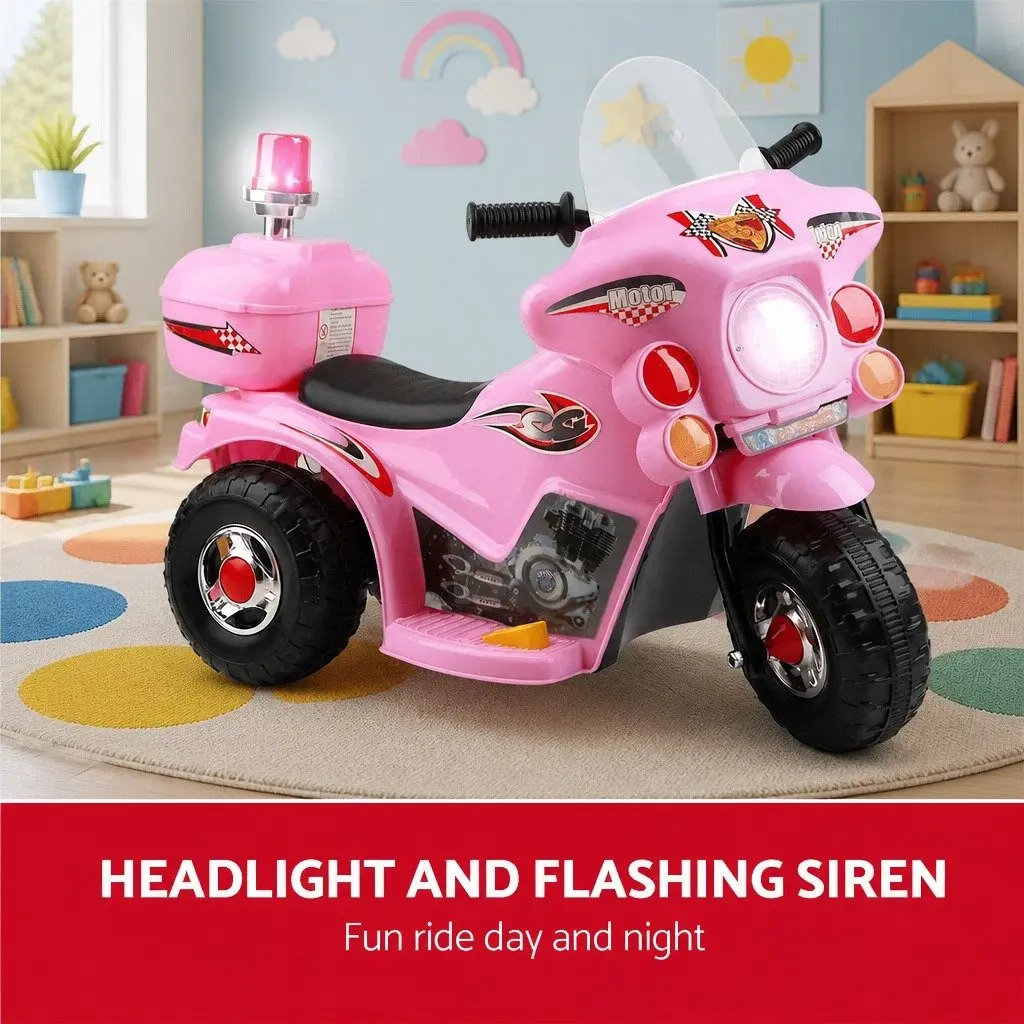 Kids Electric Ride On Motorcycle 6V Battery Pink Age 3+