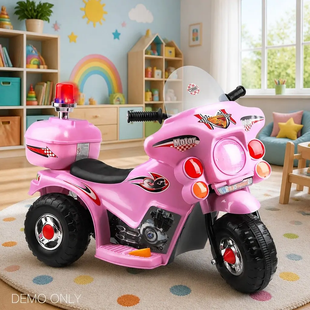 Kids Electric Ride On Motorcycle 6V Battery Pink Age 3+