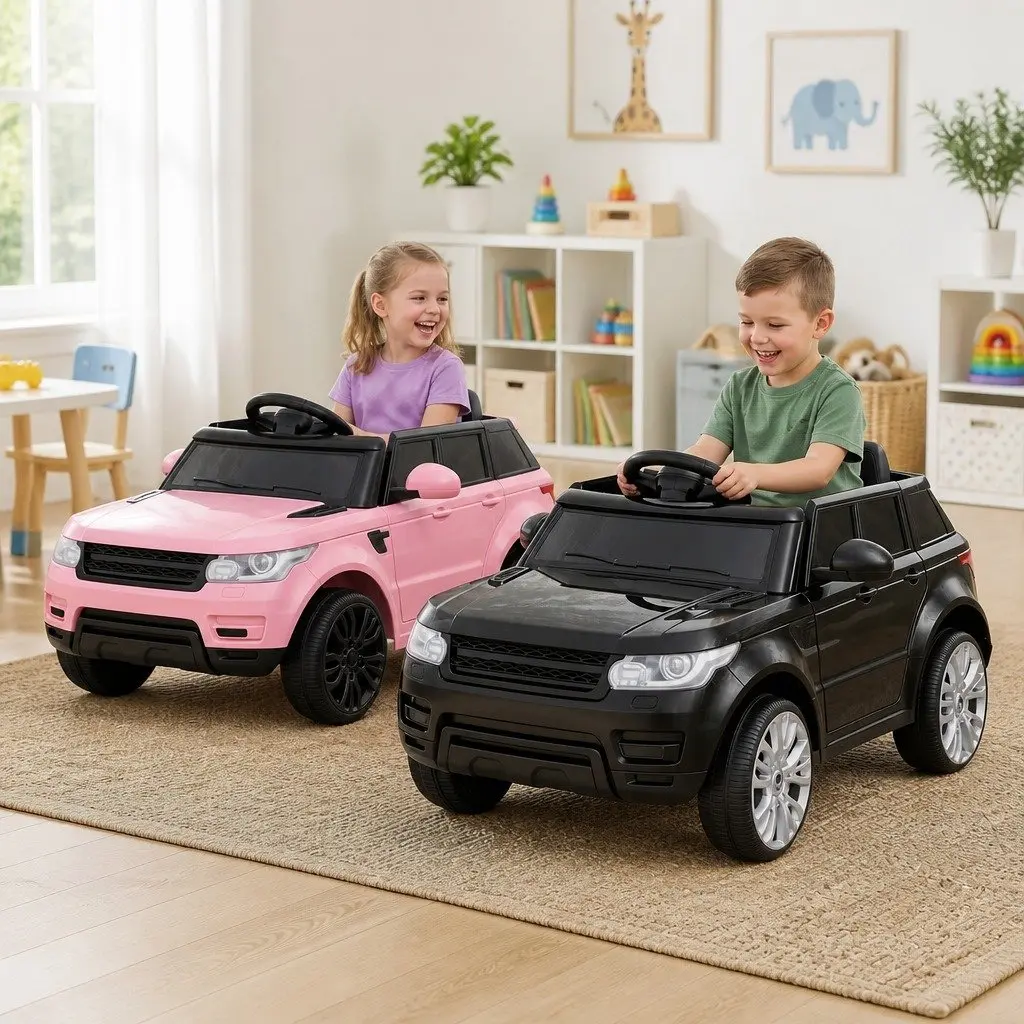 Kids Ride On Car Electric Vehicle Remote Control Black Pink 93cm