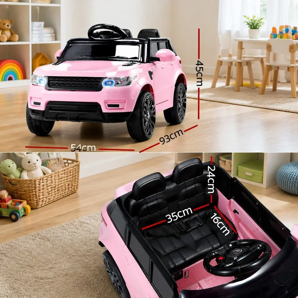 Kids Ride On Car Electric Vehicle Remote Control Black Pink 93cm