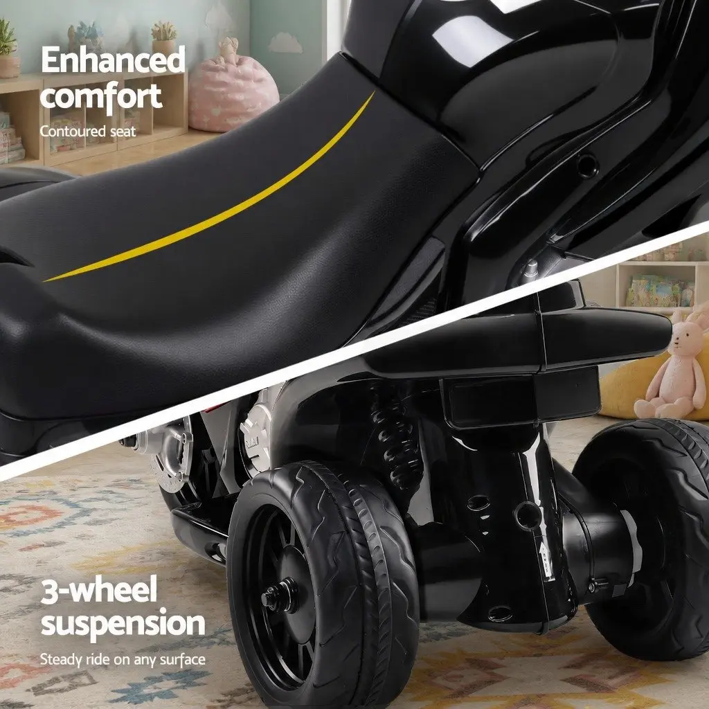 Kids Electric Ride On Motorcycle Bike 6V Battery Powered 3-Wheel Black