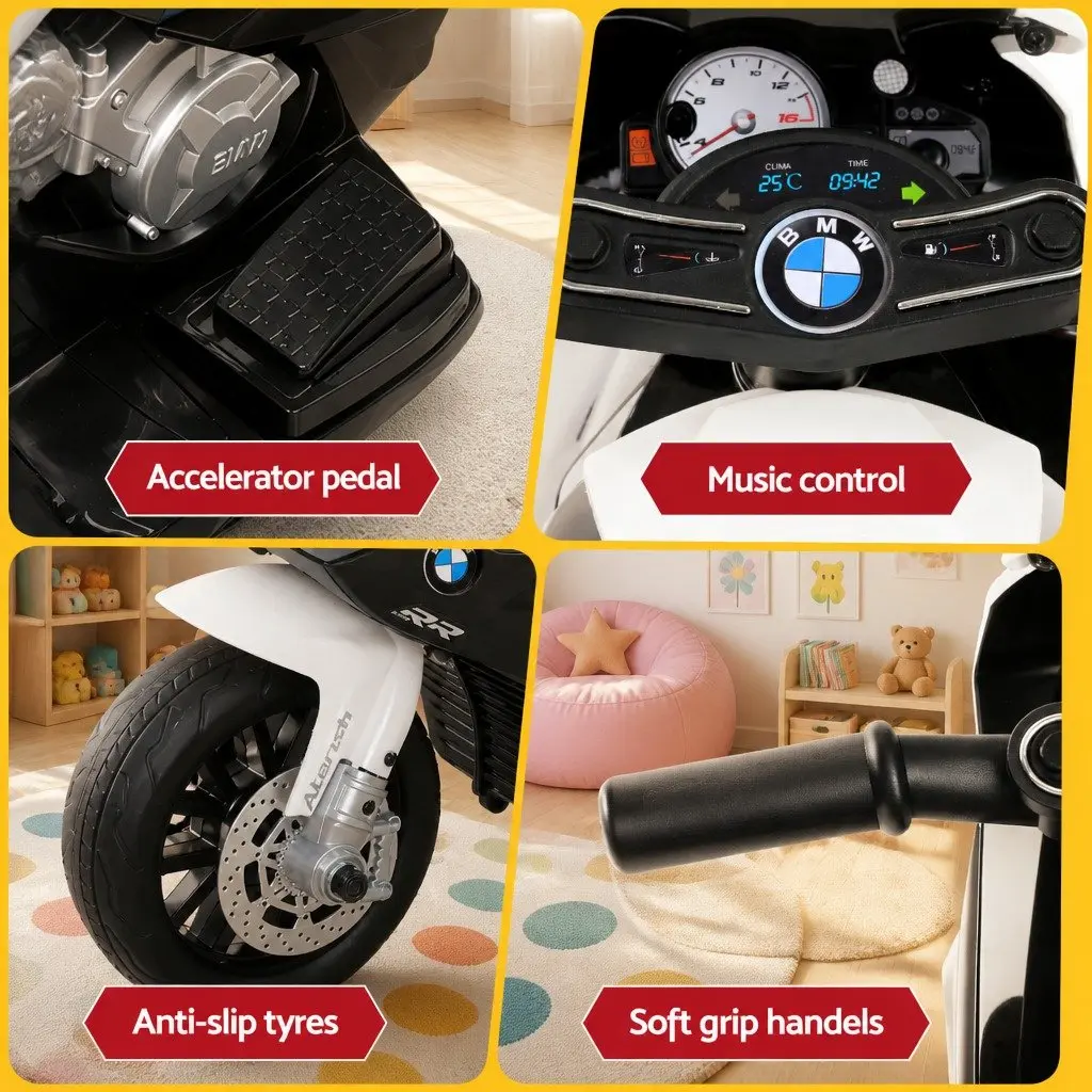 Kids Electric Ride On Motorcycle Bike 6V Battery Powered 3-Wheel Black
