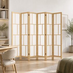 6 Panel Room Divider 170cm Freestanding Folding Screen Partition Indoor Bedroom