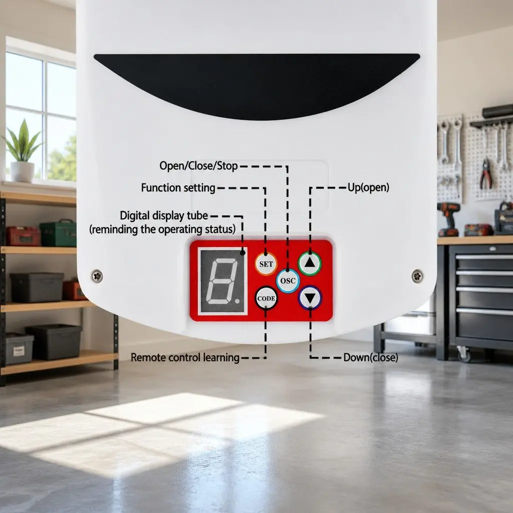 Garage Door Opener Automatic 800N Motor Remote Control Safety Reverse 220V AC Black White