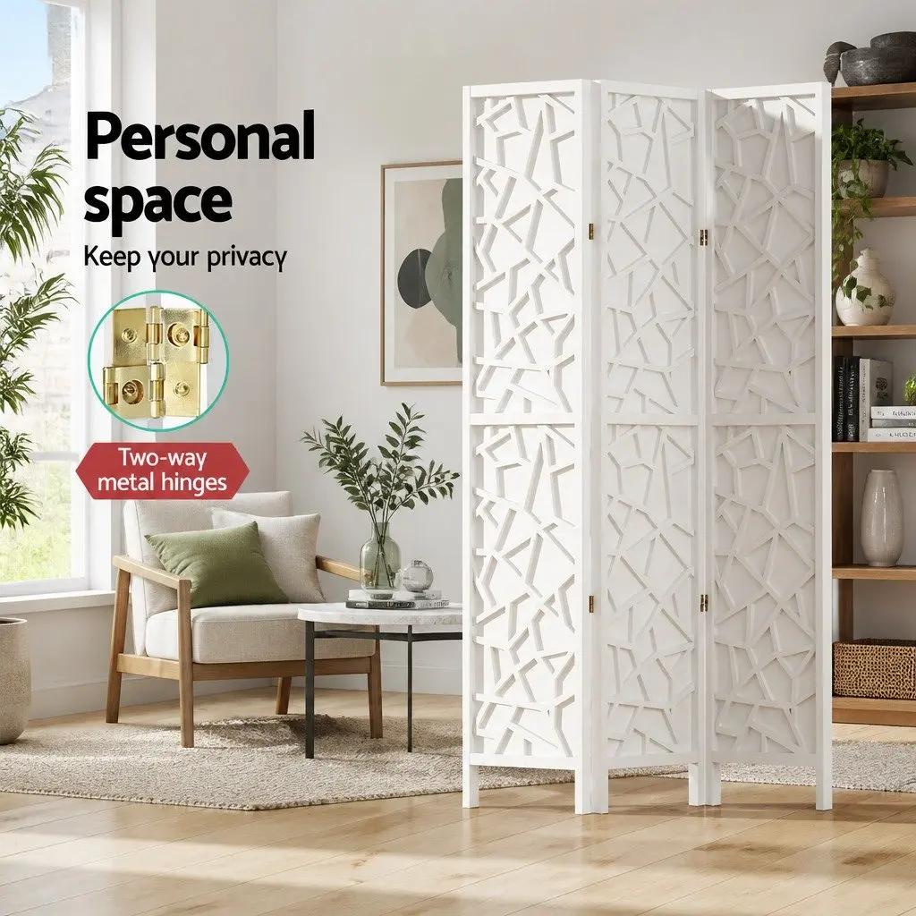 3 Panel Room Divider Screen Privacy Folding 122x170cm White