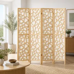 Reliable 4 Panel Room Divider Screen for Privacy 162x170cm