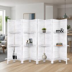 Reliable 8 Panel Room Divider with Shelves for Your Space